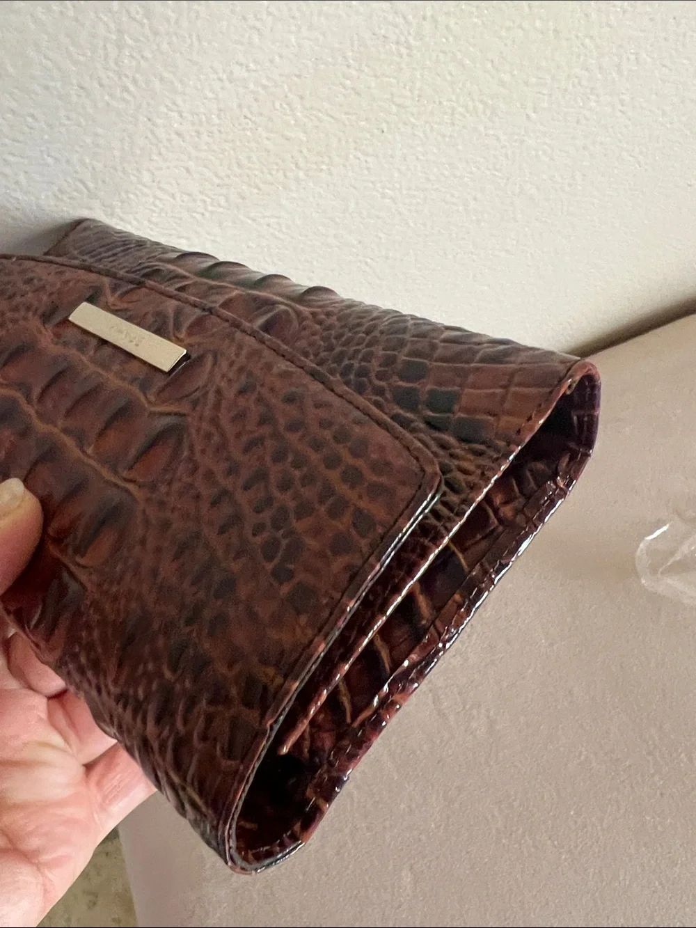 Brahmin Checkbook Pecan Melbourne